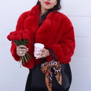 Like New Red Furry Coat size L